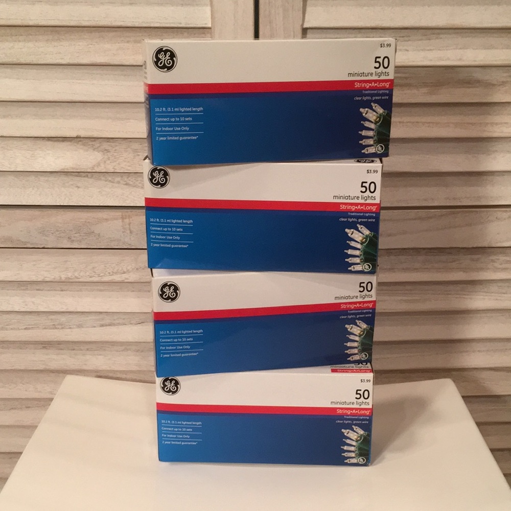 White Lights Bundle NWT- 4 boxes- 200 lights - by GE